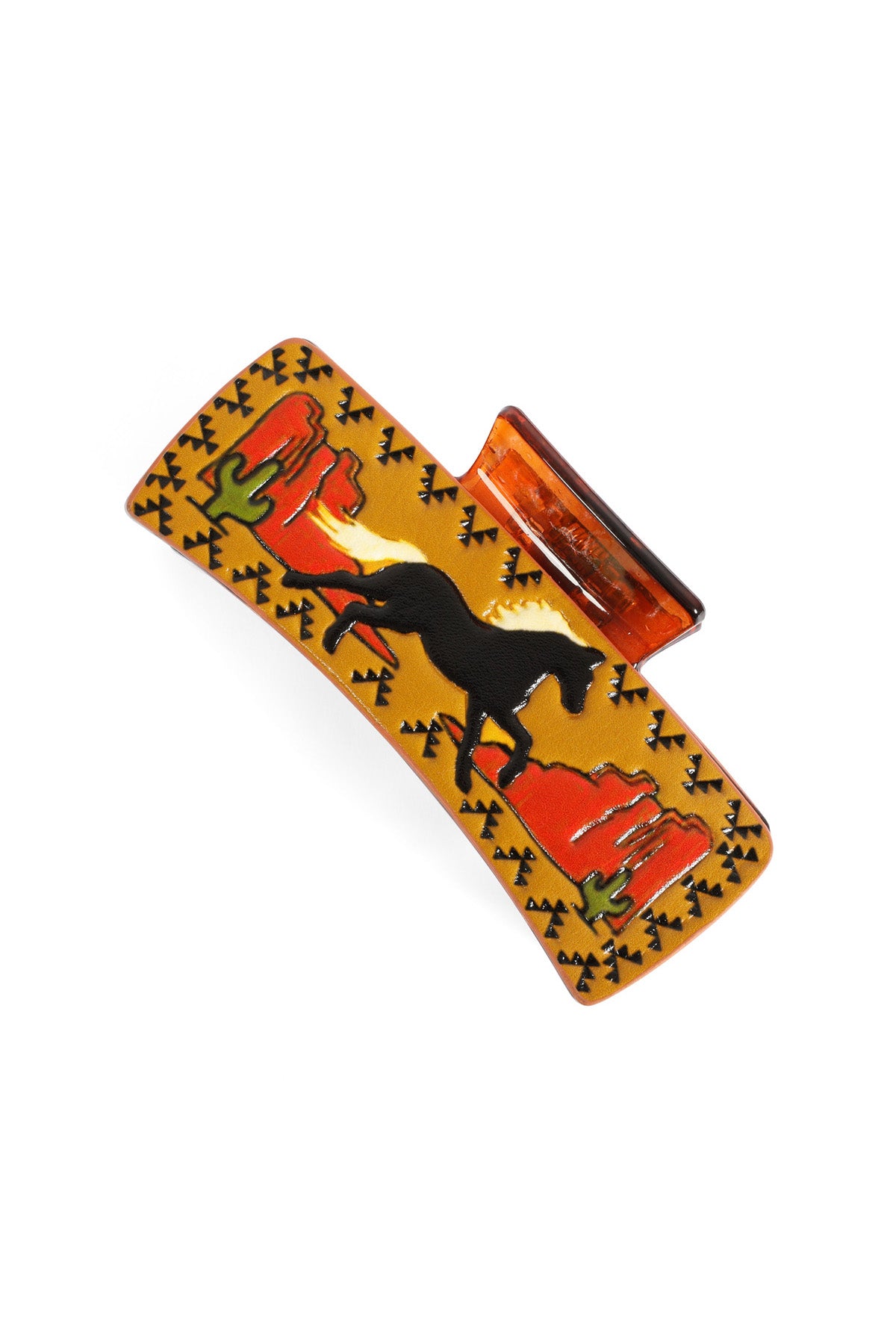 WESTERN HORSE FAUX LEATHER HAIR CLAW – Riah Fashion