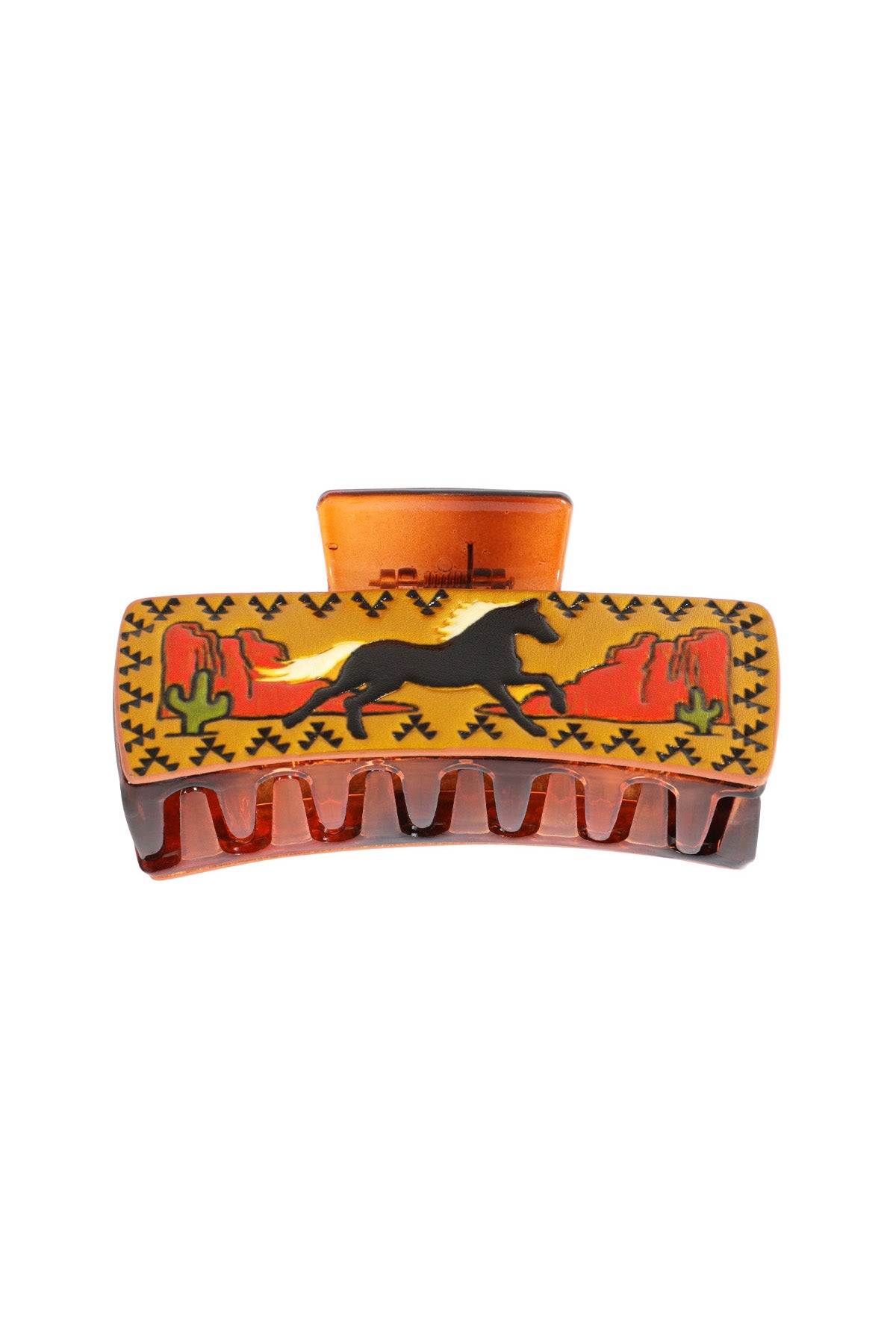 WESTERN HORSE FAUX LEATHER HAIR CLAW – Riah Fashion