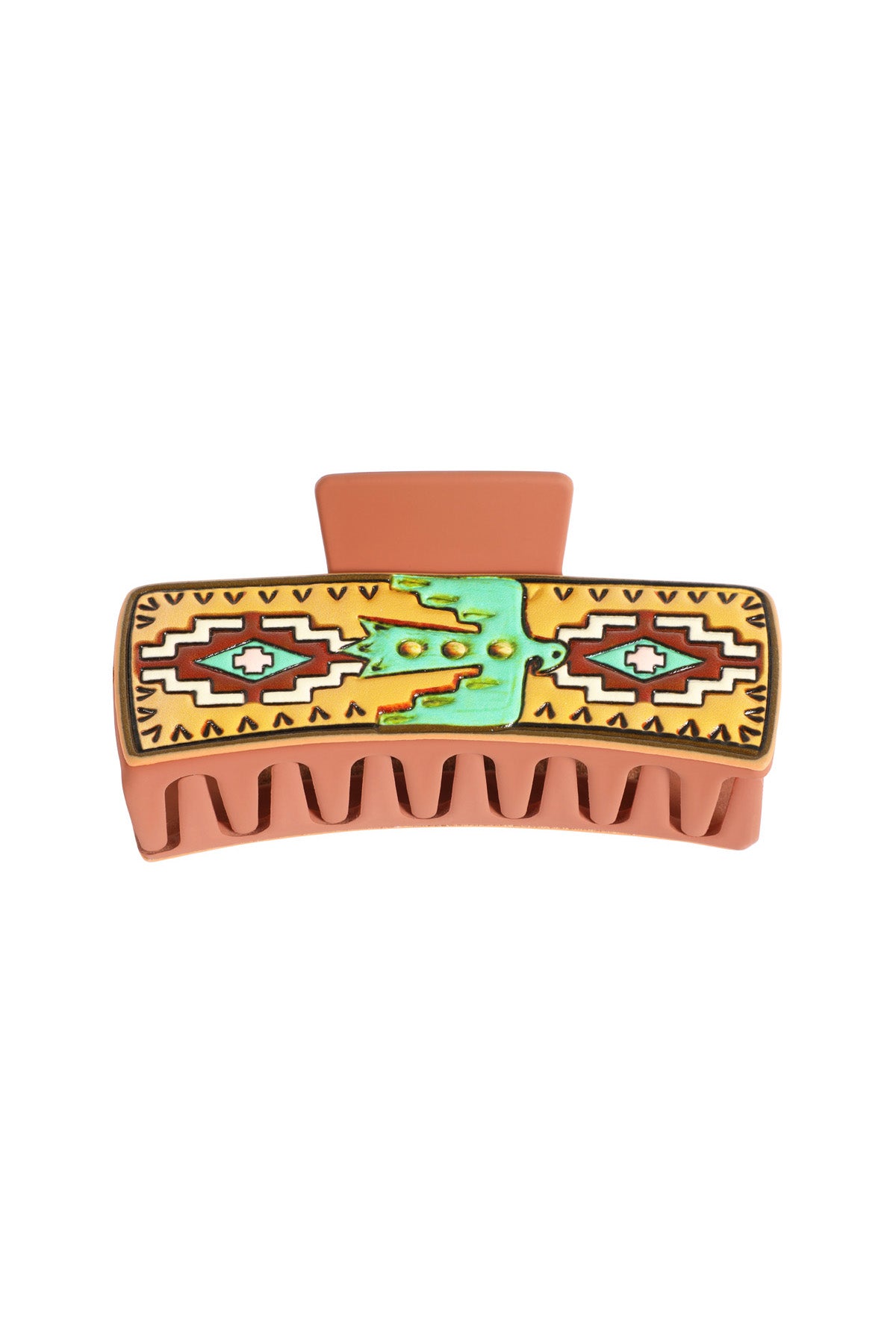 AZTEC PATTERN FAUX LEATHER HAIR CLAW – Riah Fashion