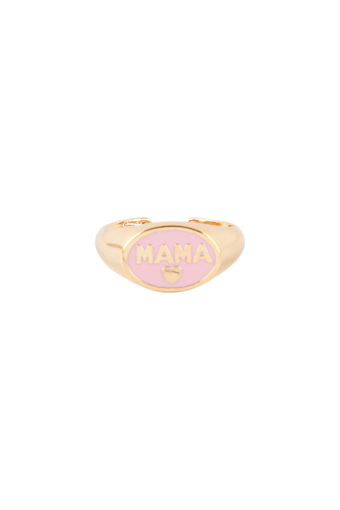 BRASS- "MAMA" W/COLOR SIGNET OPEN RING