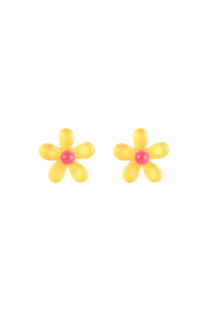 RESIN DAISY FLOWER STUD EARRINGS