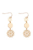 MORROCAN FLOWER WOOD METAL DROP LINK EARRINGS