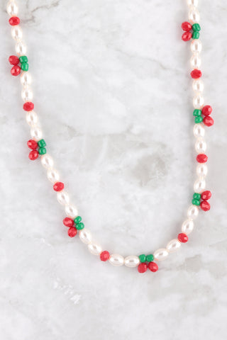 2 LINE PEARL BEADS NECKLACE