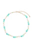 BRASS PEARL FLOWER SEED BEAD NECKLACE
