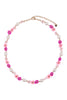BRASS PEARL FLOWER SEED BEAD NECKLACE