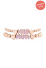 MINI & MAMA HEART CCB CHARM STRETCH BRACELET SET