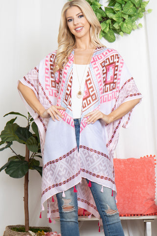 ABSTRACT PRINT SUMMER LONG KIMONO