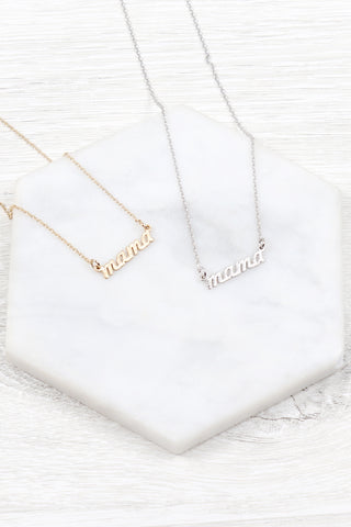"MAMA" PERSONALIZE LETTER PENDANT BRASS CHAIN NECKLACE