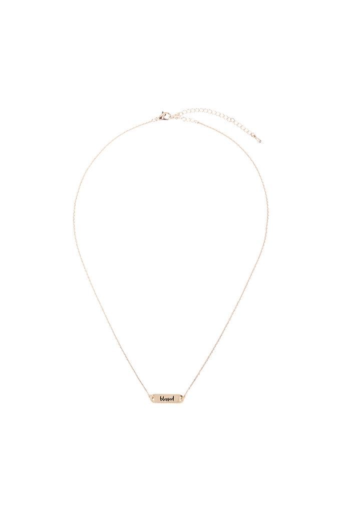 LNB854BL - "BLESS" CLIP BAR NECKLACE