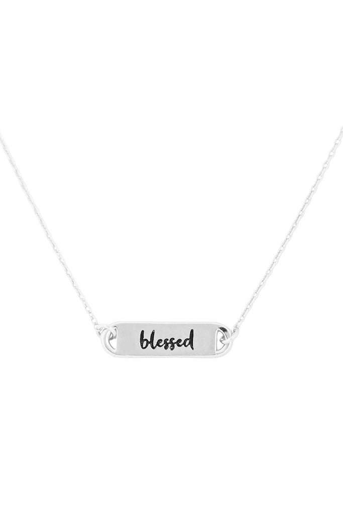 LNB854BL - "BLESS" CLIP BAR NECKLACE