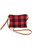 BUFFALO PLAID CROSS BODY & WRISTLET BAG POLYESTER