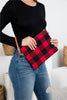 BUFFALO PLAID CROSS BODY & WRISTLET BAG POLYESTER