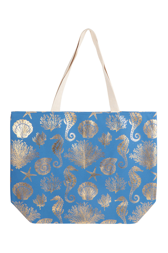 GOLD FOIL SEA LIFE TOTE BAG