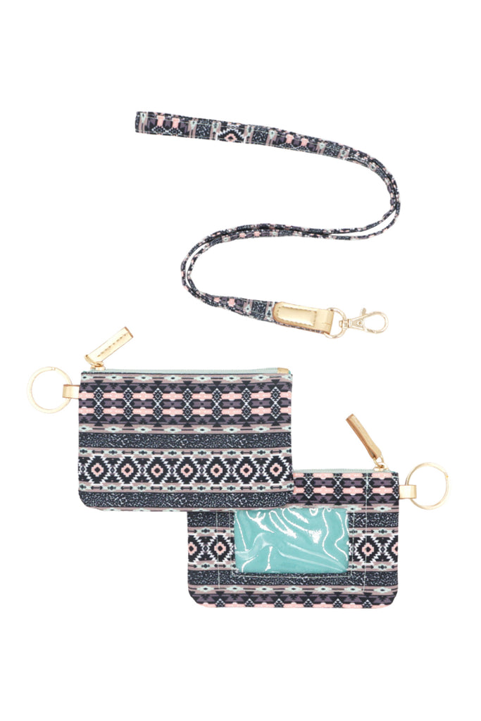 LEOPARD TRIBAL ID WALLET & DETACHABLE LANYARD