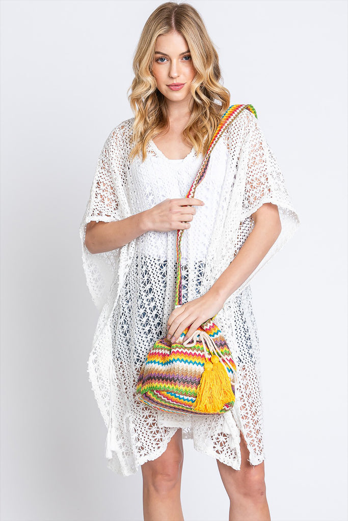 MULTI COLOR STRIPED BUCKET BAG