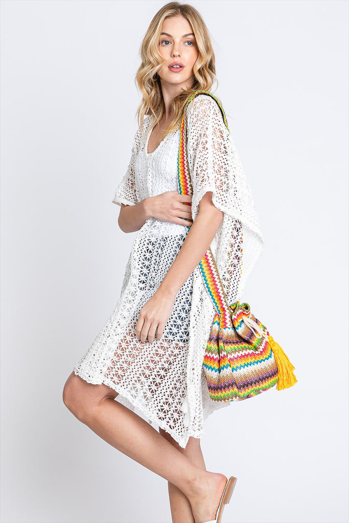 MULTI COLOR STRIPED BUCKET BAG