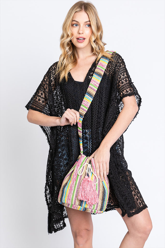 MULTI COLOR STRIPED BUCKET BAG
