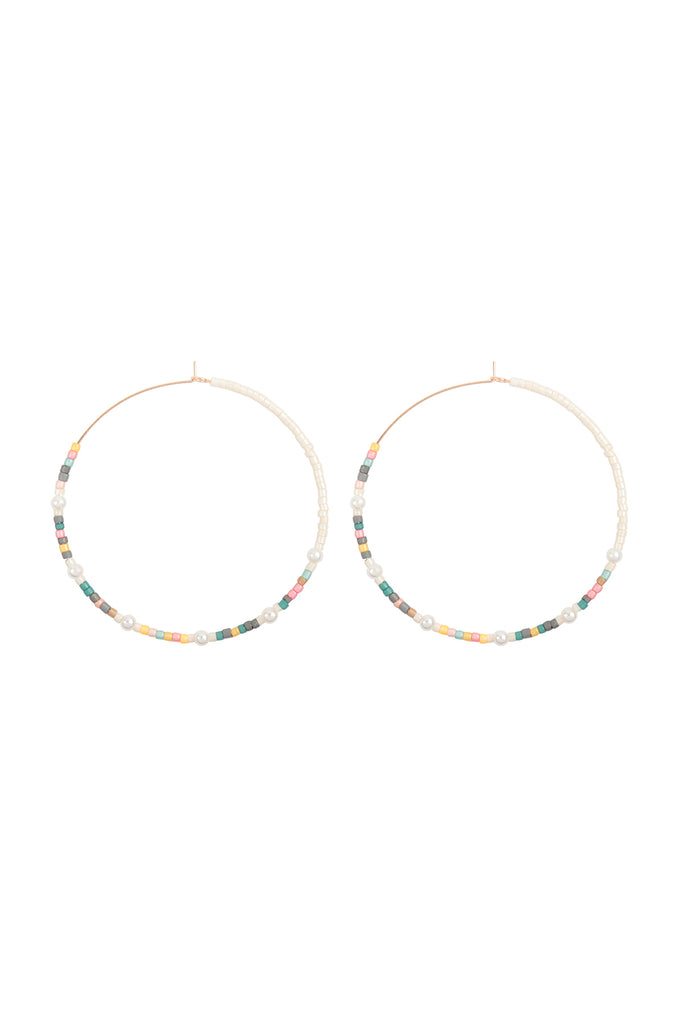 TWO TONE GLASS SEED BEADS EARRINGS