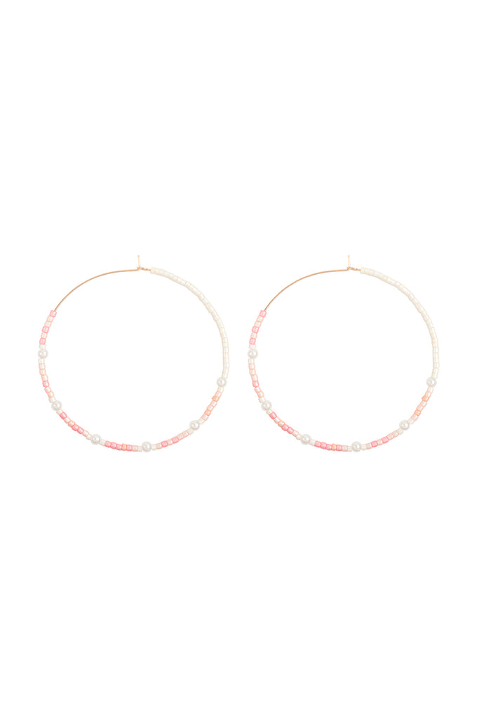 TWO TONE GLASS SEED BEADS EARRINGS