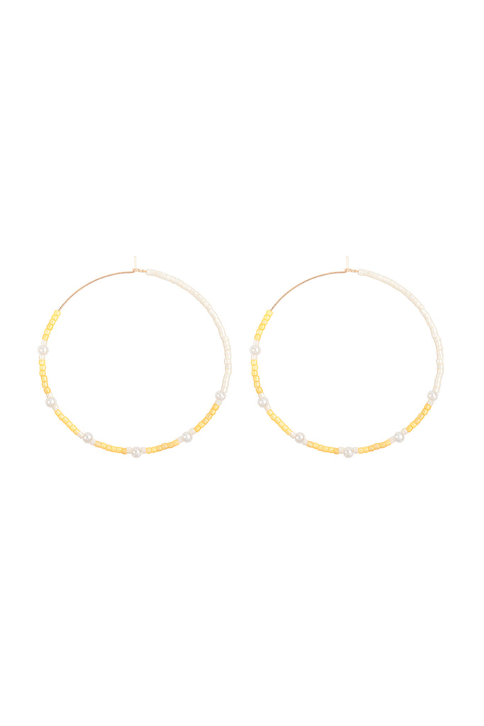 TWO TONE GLASS SEED BEADS EARRINGS