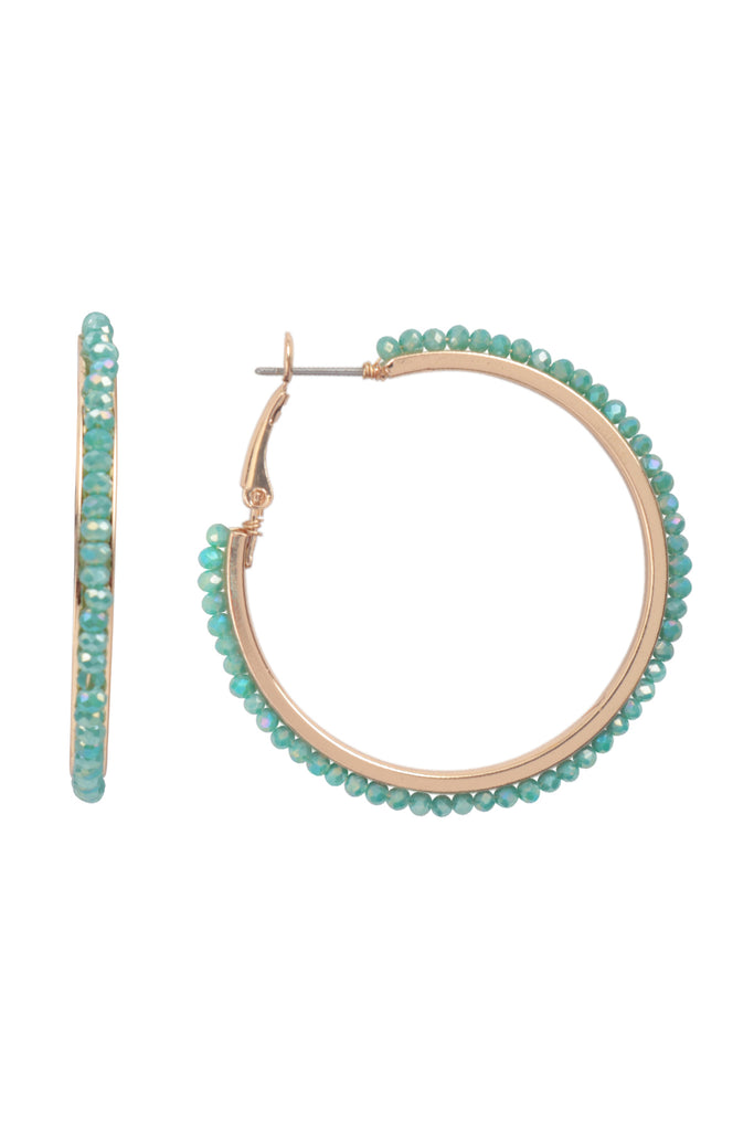BOHO PAVE RHINESTONE HOOP EARRINGS