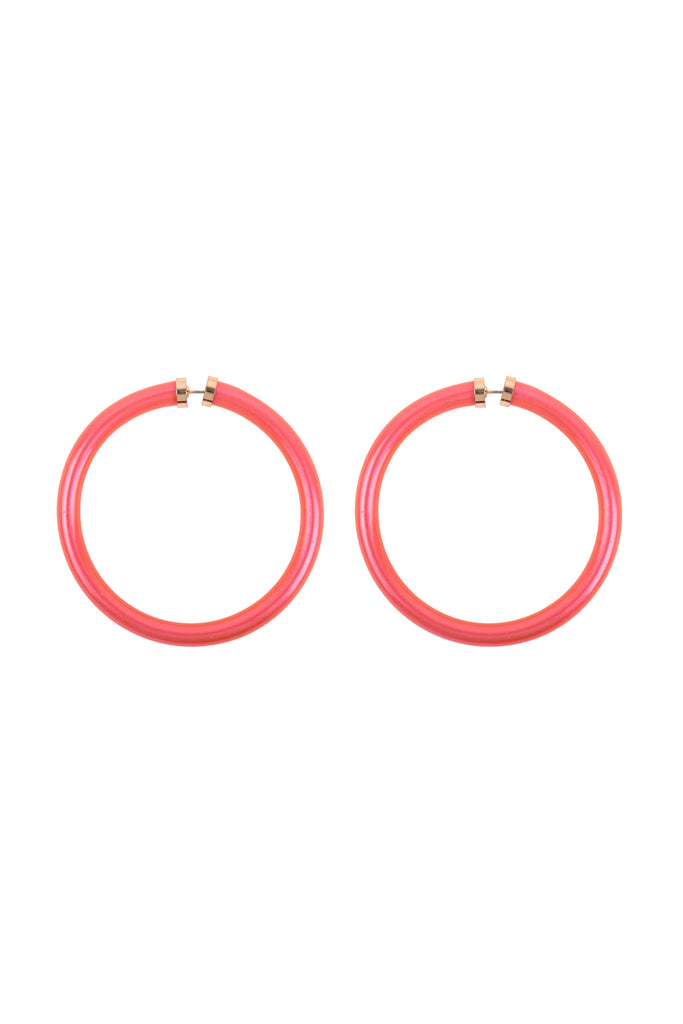 2.25" TUBE JELLY HOOP EARRINGS