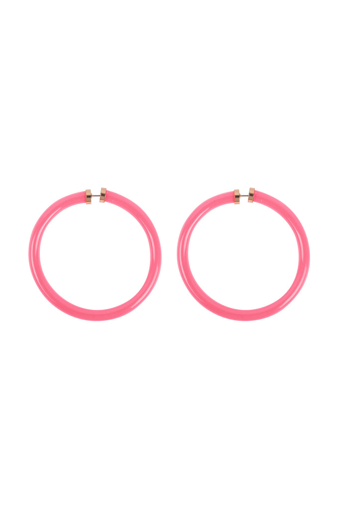 2.25" TUBE JELLY HOOP EARRINGS