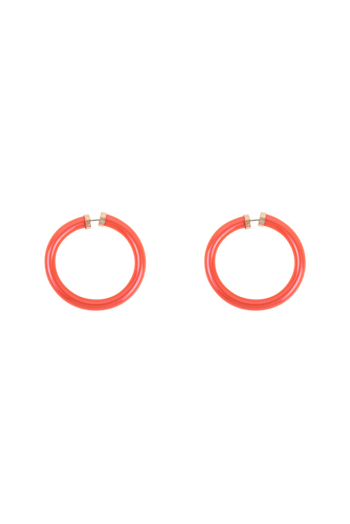 1.57" TUBE JELLY HOOP EARRINGS