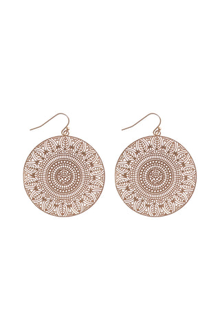 USA ACCENT HEXAGON LAYERED LEATHER DROP EARRINGS