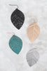 LEAF SHAPED FILIGREE DANGLE BRASS EARRING