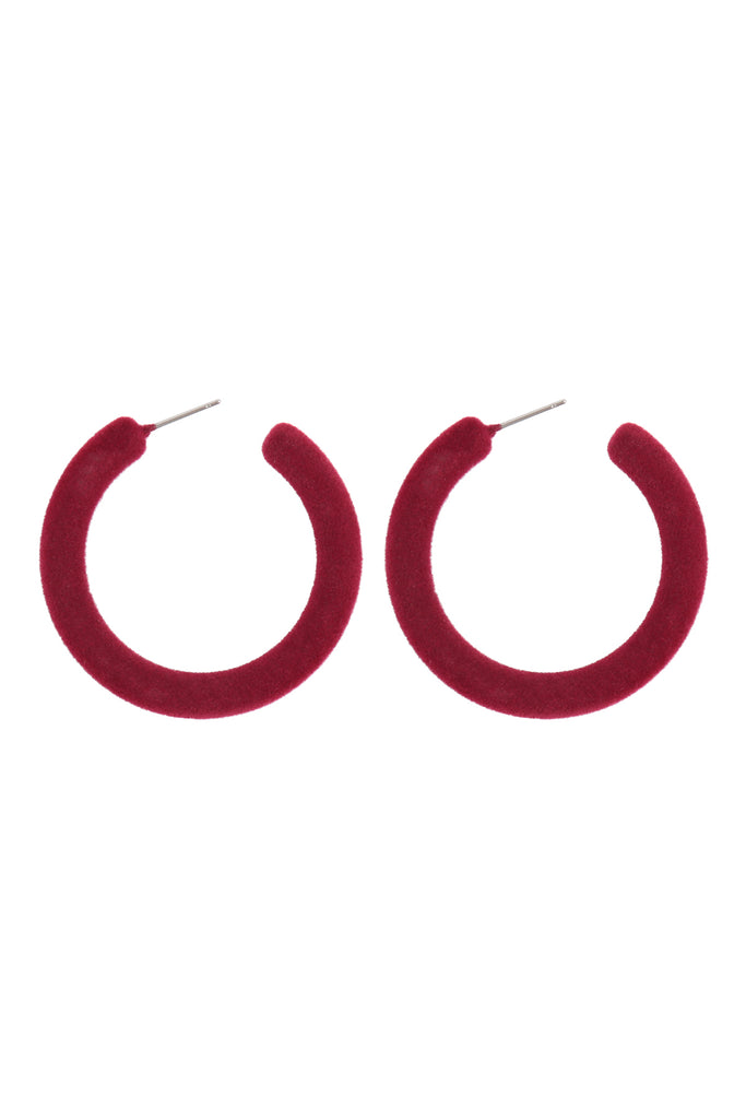 1.5" VELVET HOOP EARRINGS