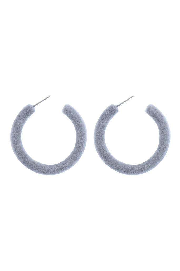 1.5" VELVET HOOP EARRINGS