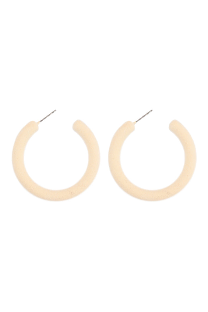 1.5" VELVET HOOP EARRINGS