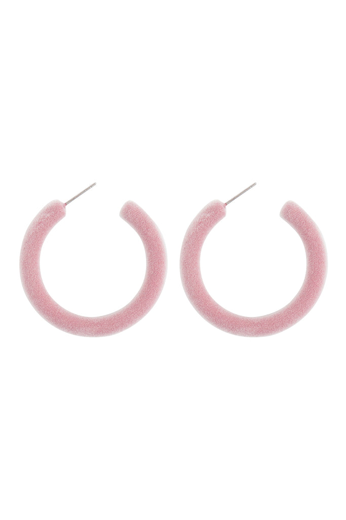 1.5" VELVET HOOP EARRINGS