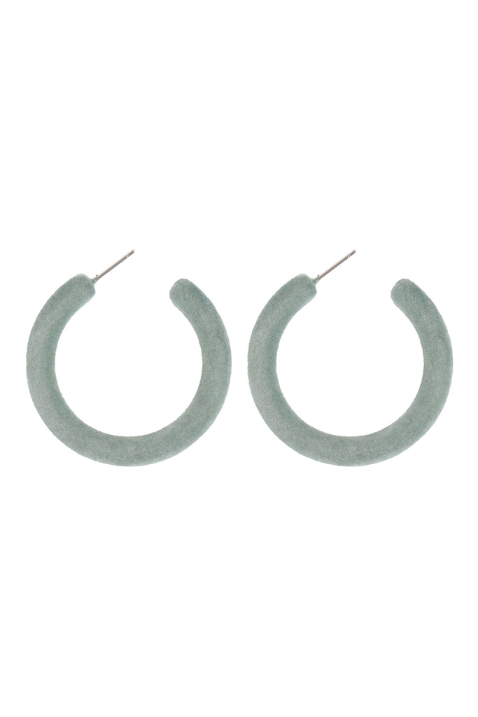 1.5" VELVET HOOP EARRINGS