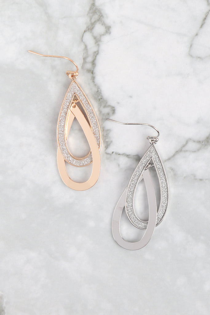 TEARDROP DANGLING SAND STICKER EARRINGS