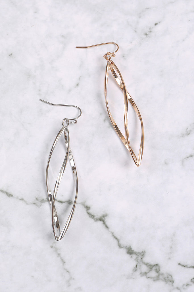 TWIST SIMPLE DROP HOOK EARRINGS