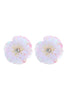 SEQUIN FLOWER RHINESTONE POST EARRINGS