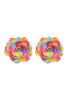 SEQUIN FLOWER RHINESTONE POST EARRINGS