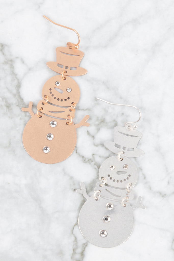 SNOWMAN FILIGREE FISH HOOK EARRINGS