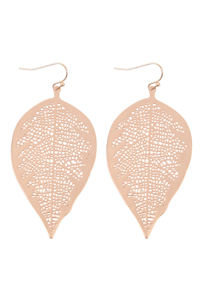 FINE LEAF FILIGREE HOOK EARRINGS