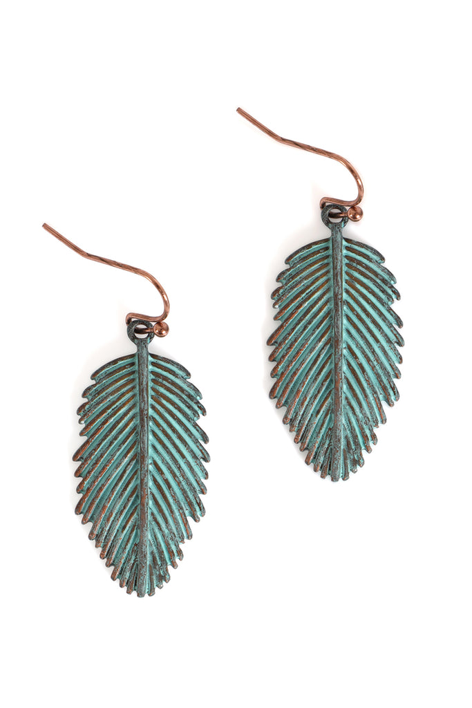 PALM LEAF HOOK EARRINGS