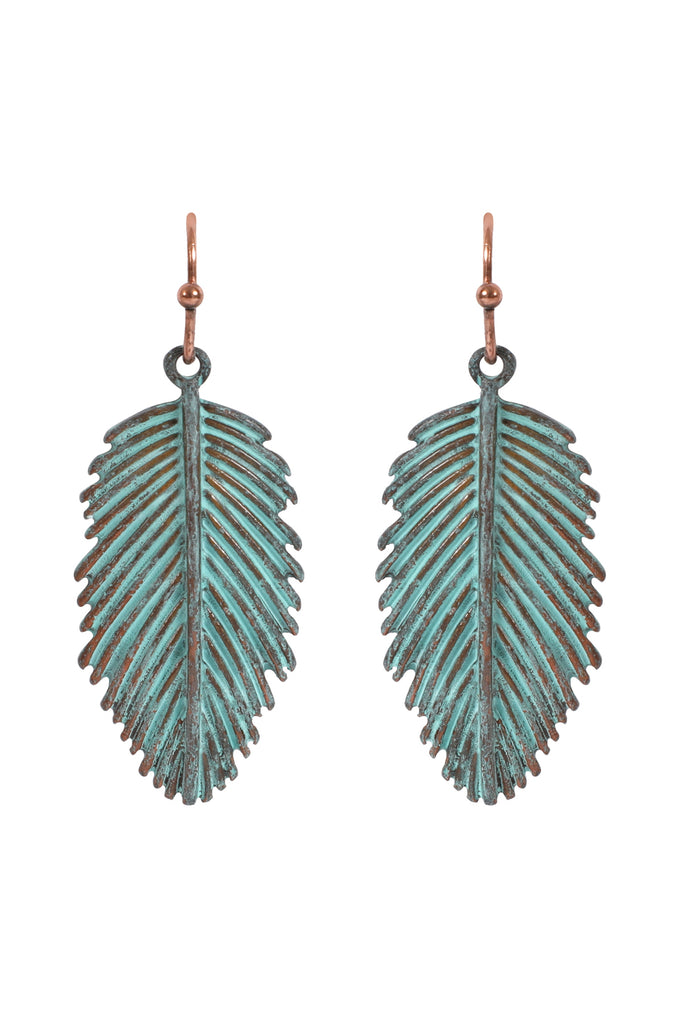 PALM LEAF HOOK EARRINGS