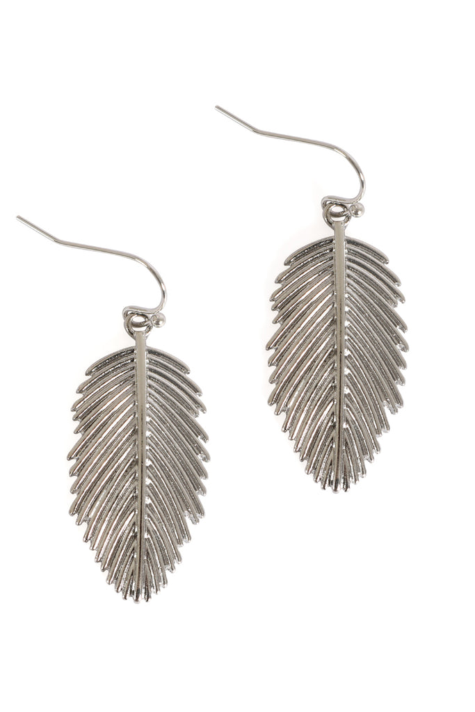 PALM LEAF HOOK EARRINGS