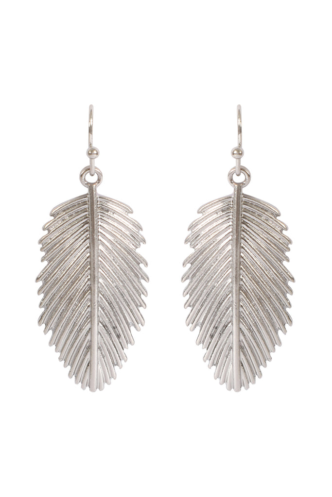 PALM LEAF HOOK EARRINGS
