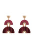 ACETATE WOOD ARCH LAYERED DROP EARRINGS
