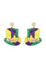 MARDI GRAS GLITTER EARRINGS