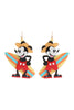MICKEY MOUSE WITH SURF BOARD DANGLE HOOK EARRINGS