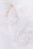 TEARDROP CAST W/ PEARL BEAD FISH HOOK EARRINGS