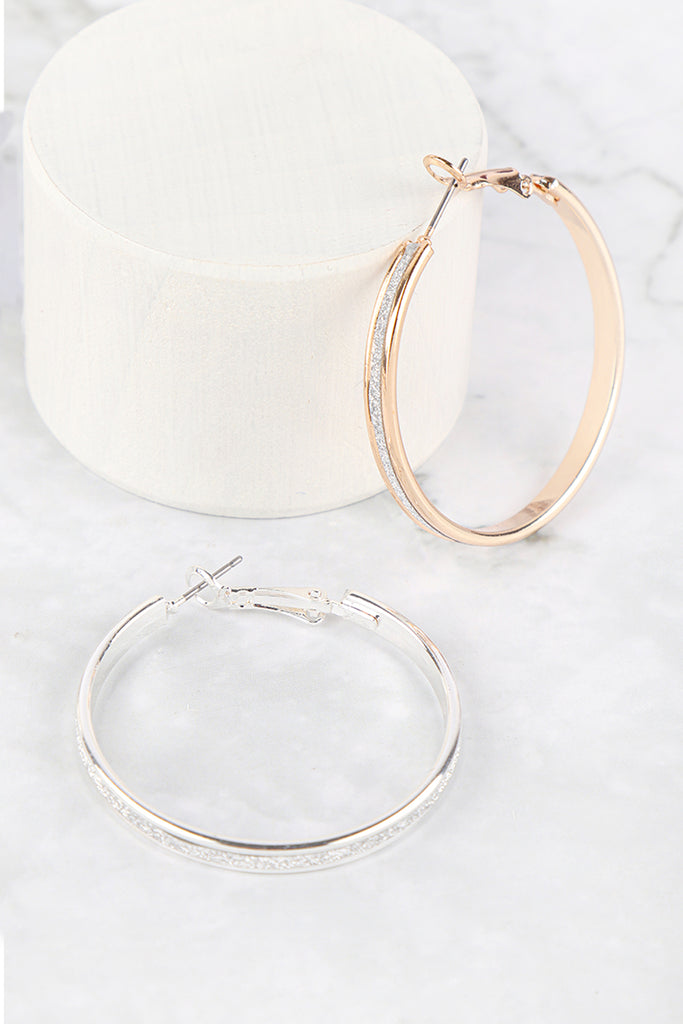 1.5" SAND STICKER HOOP EARRINGS